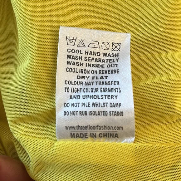 EUC yellow lace bodice fit and flare shorter dress from Three Floor. - Picture 16 of 16